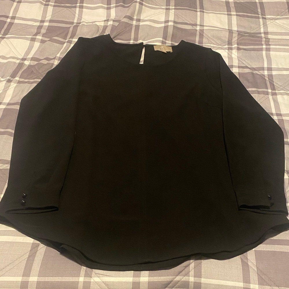 Joan Vass Black Women's Long Sleeve Blouse Size 10